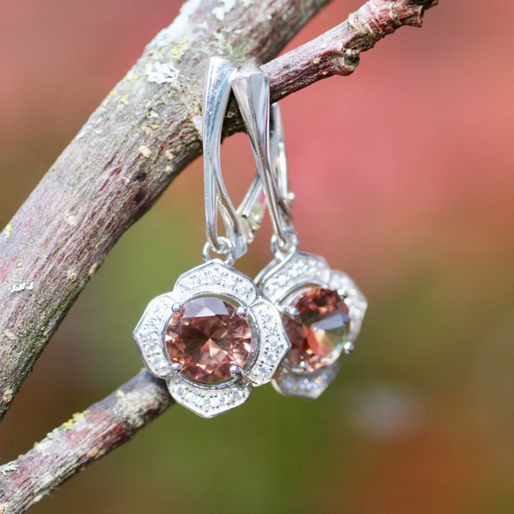 Color Change Diaspore Earrings Sterling Silver Flower Drop Earrings Nickel Free - Picture 1 of 11